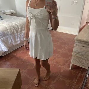 Hollister White linen Tie-Front Dress